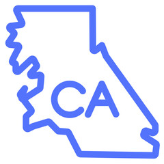 map california state line icon