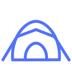 camp camping outdoor tent line icon