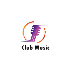 music logo club illustration microphone handset template design vector