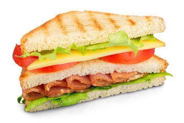 Sandwich club bacon isolated lettuce white diet