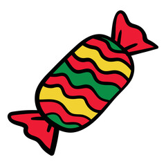 Isolated Christmas Sweet Toffy Illustration