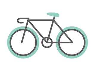 simple line illustration of bicycle - obrazy, fototapety, plakaty