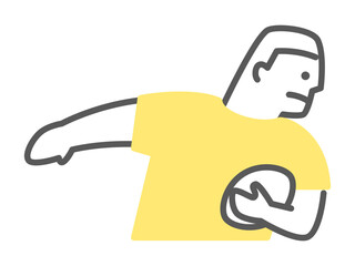 simple line illustration of rugby