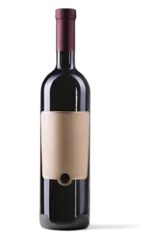 Wandaufkleber Wine bottle wine bottle isolated blank label red wine alcohol © BillionPhotos.com