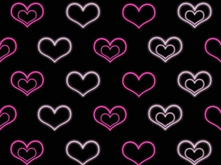 ハートネオン白ピンクパターン_横