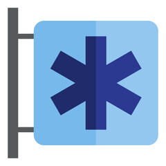 Fototapeta premium Hospital sign flat style icon
