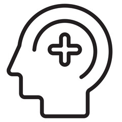 Head outline style icon