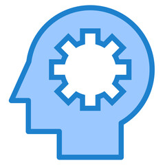 Fototapeta premium Brain process blue style icon