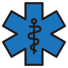 Hospital color line style icon