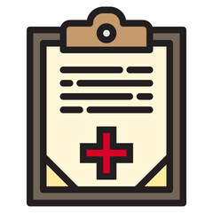 Fototapeta premium Medical history color line style icon