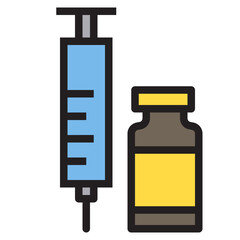 Vaccine color line style icon