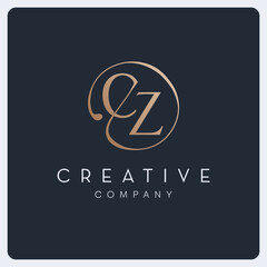 Signature CZ logo design, creative initial letter logo for business and company.