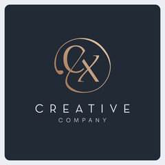 Signature CX logo design, creative initial letter logo for business and company.