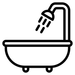 Bathtub outline style icon