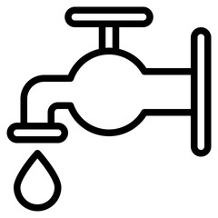 Faucet outline style icon