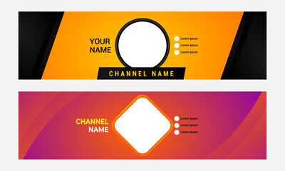 Youtube banner template Vectors & Illustrations for channels youtube.