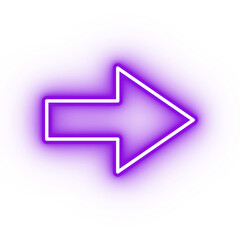 Neon purple arrow icon, arrow icon on transparent background