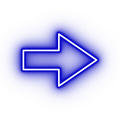 Neon navy arrow icon, arrow icon on transparent background