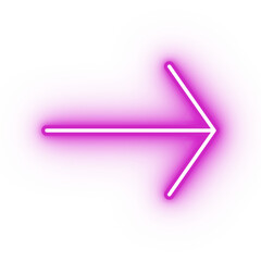 Neon pink arrow icon, arrow icon on transparent background