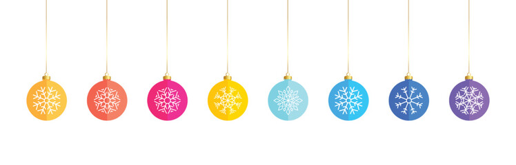 pack of christmas bauble elements design in artistic style