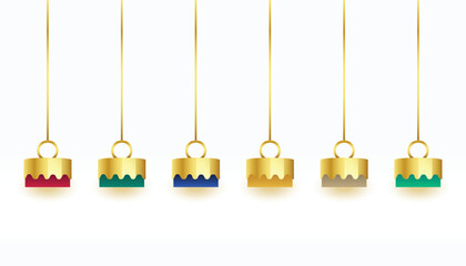 set of golden christmas ball top ornaments design