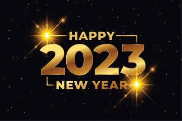 happy new year festival background with golden 2023 text