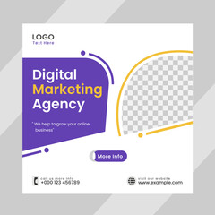 Fototapeta premium Digital Marketing Agency social media post or squire template