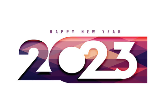 happy new year 2023 banner in 3d papercut style