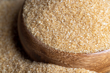 Brown crystalline sugar from cane