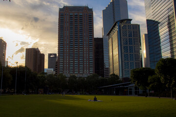 Obraz premium downtown city skyline