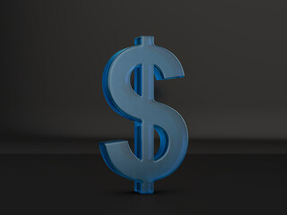 Glass dollar symbol