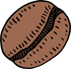 simplicity coffee bean freehand drawing flat design.