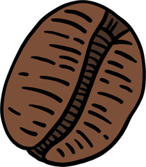 simplicity coffee bean freehand drawing flat design.