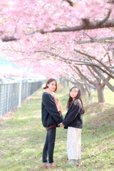 春のイメージ｜桜ポートレート（2人）