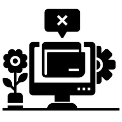 Icon Remove Network Folder With Style Glyph