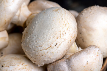 Fototapeta na wymiar ripe whole mushrooms for cooking