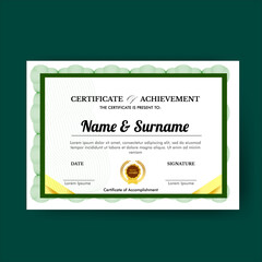 Vector Illustration Template Certificate design Green
