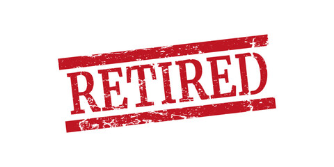 RETIRED Rubber Stamp vector over a white background.