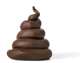 Art emoticon brown poop with eyes and mouth