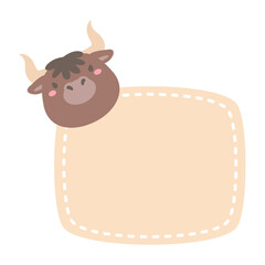 cute wild animal cartoon text frame for decorating schedule notebook