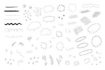 Hand drawn scribbles, quote decorative doodles and scrawls