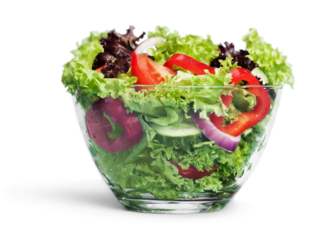 Fresh vegetable salad isolated on white