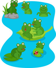 Cute cartoon character frog