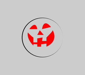 Happy Halloween. Vector cute illustrations of objects, pumpkin head,