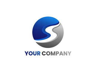 Letter S Marble Logo, designed with modern principles in gradient colors of blue and silver, this logo is suitable for all types of businesses. especially companies that have the initials S