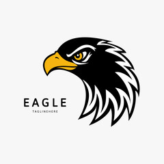 Simple Eagle head vector logo design. Mascot Head of an Eagle
