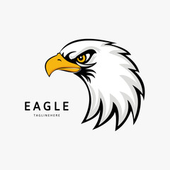 Simple Eagle head vector logo design. Mascot Head of an Eagle

