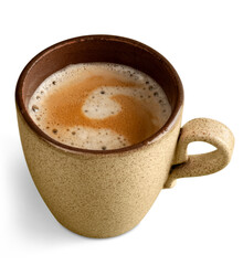 White ceramic coffee mug. Isolated on a white