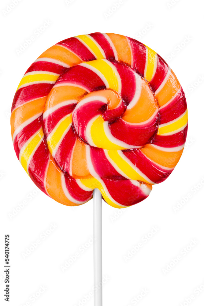 Poster Colorful  lollipops isolated on white background