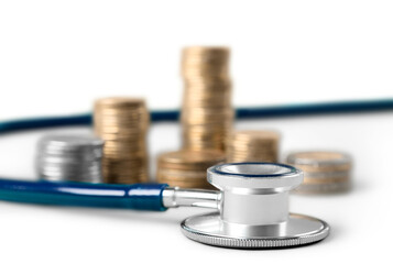 Stethoscope and Coins